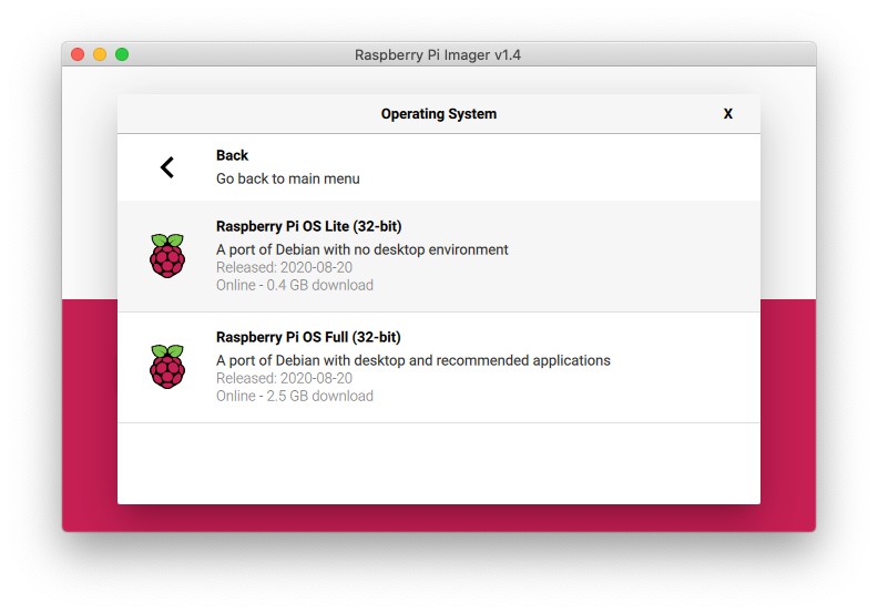 Raspberry Pi OS Imager other