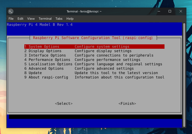 fenixpi-raspi-config