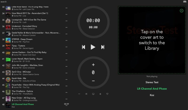 moode audio webログイン直後画面