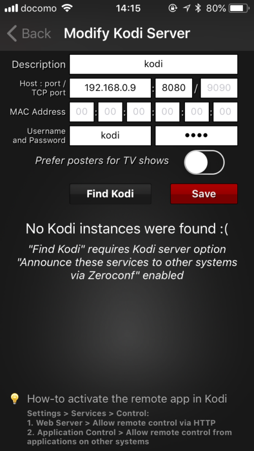 official-kodiremote-setting
