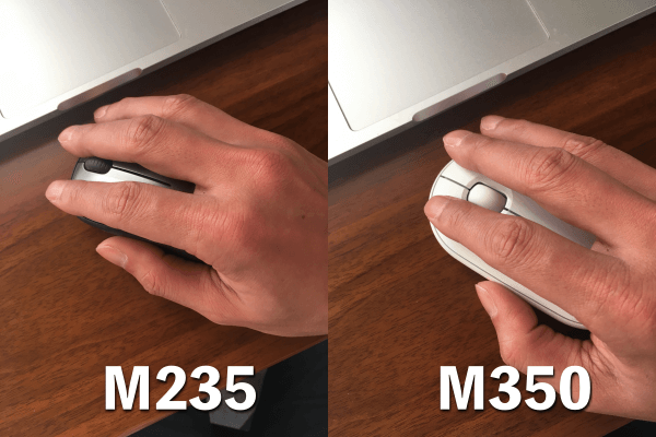M235とM350握り方の比較