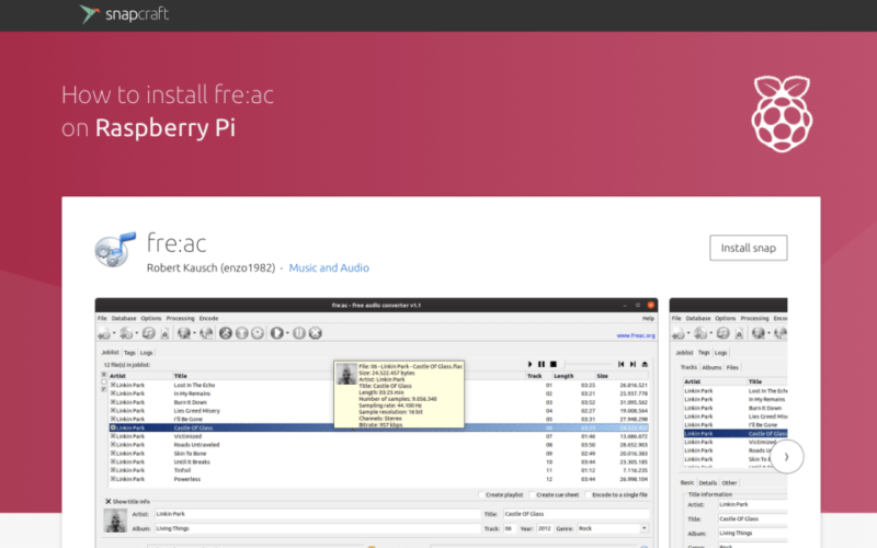 fre:acのsnapcraftの画面