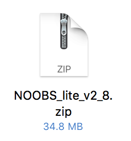 ダウンロードしたNOOBSのZIP形式