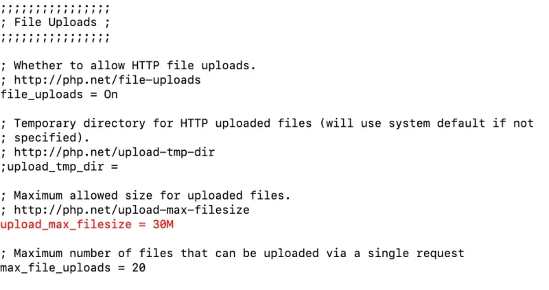upload_max_filesizeの編集